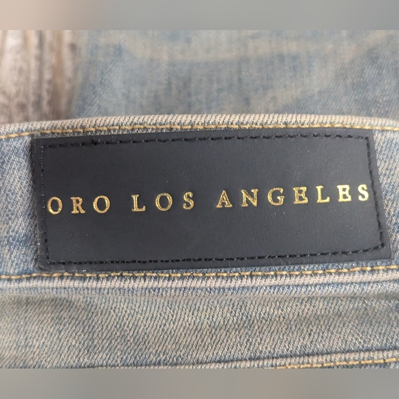 ORO Los Angeles Size 34 Denim Jeans Distressed And Stained Intentionally - Picture 12 of 14